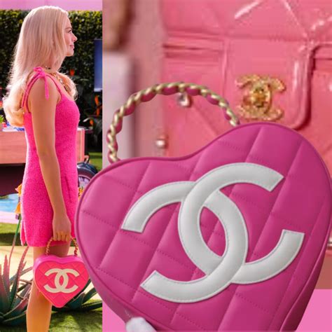 chanel pink heart bag barbie|barbie movie chanel purses.